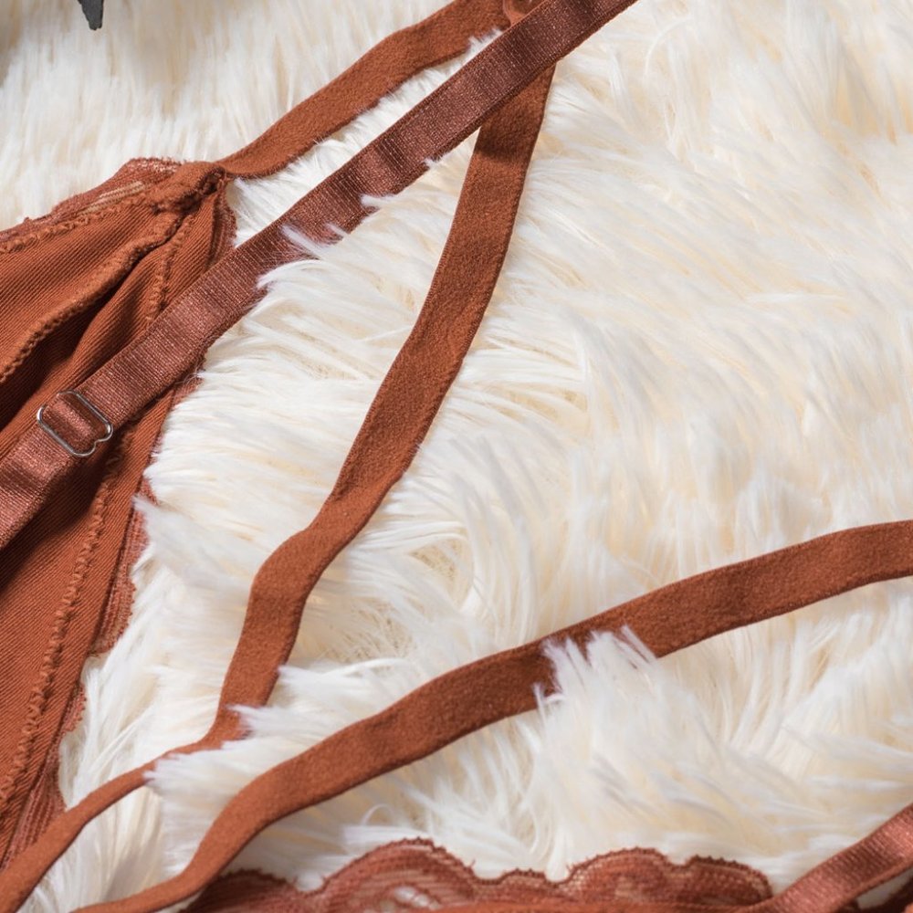 Dreamkue Copper Adjustable Strappy Lace Bralette - Picture 8 of 16